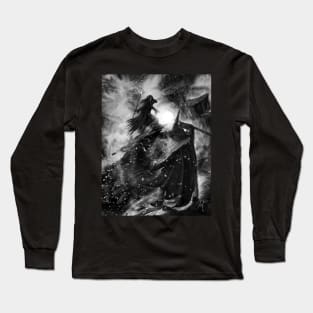 Fire and Magic in greyscale Long Sleeve T-Shirt